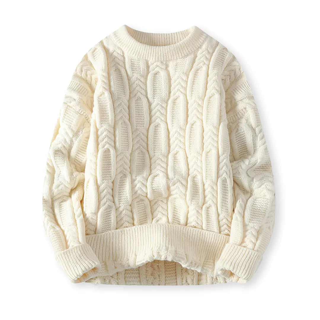 Pull Homme Col Rond Tricot Câble - Image 2