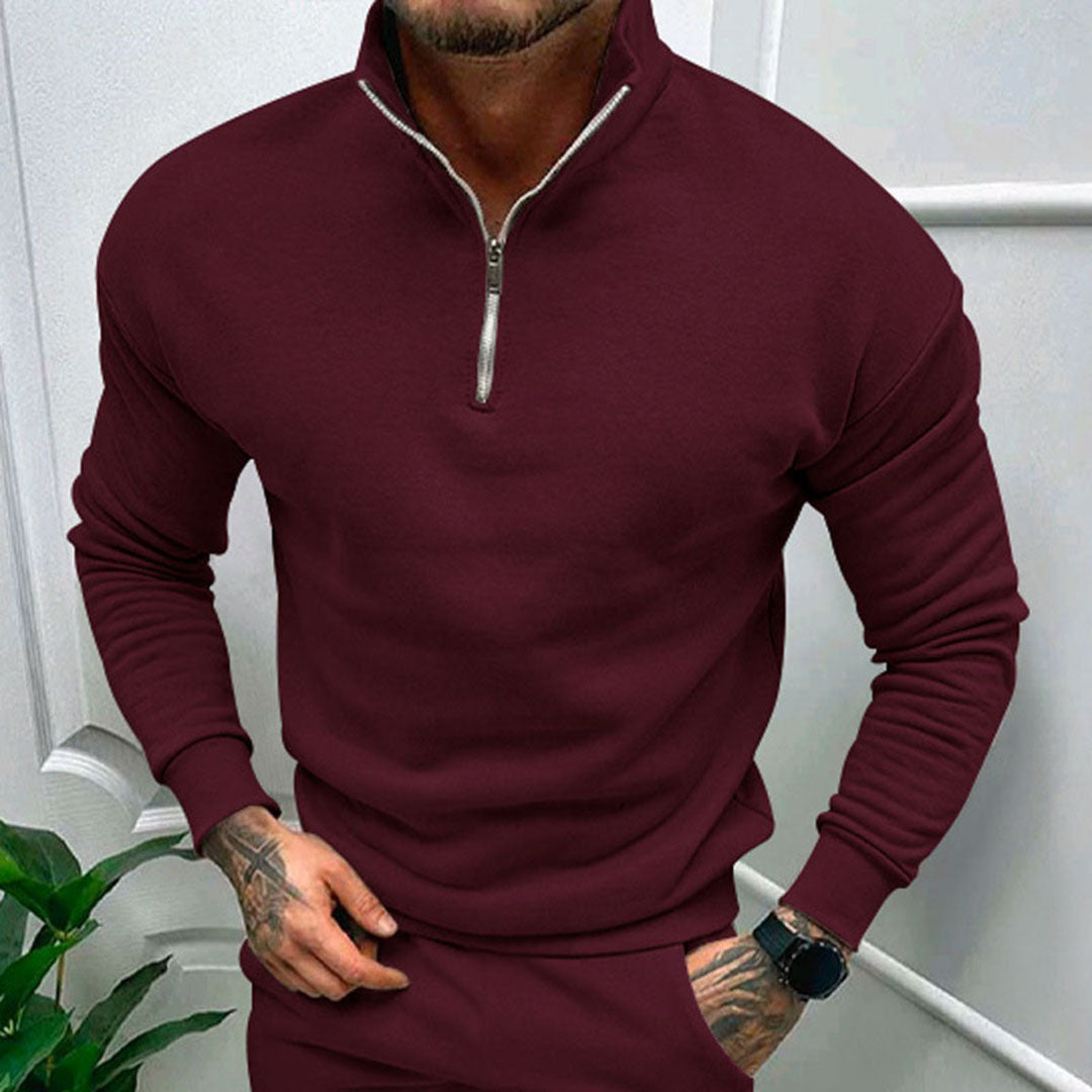 Pull à Manches Longues Homme avec Fermeture Éclair au Col - Image 5