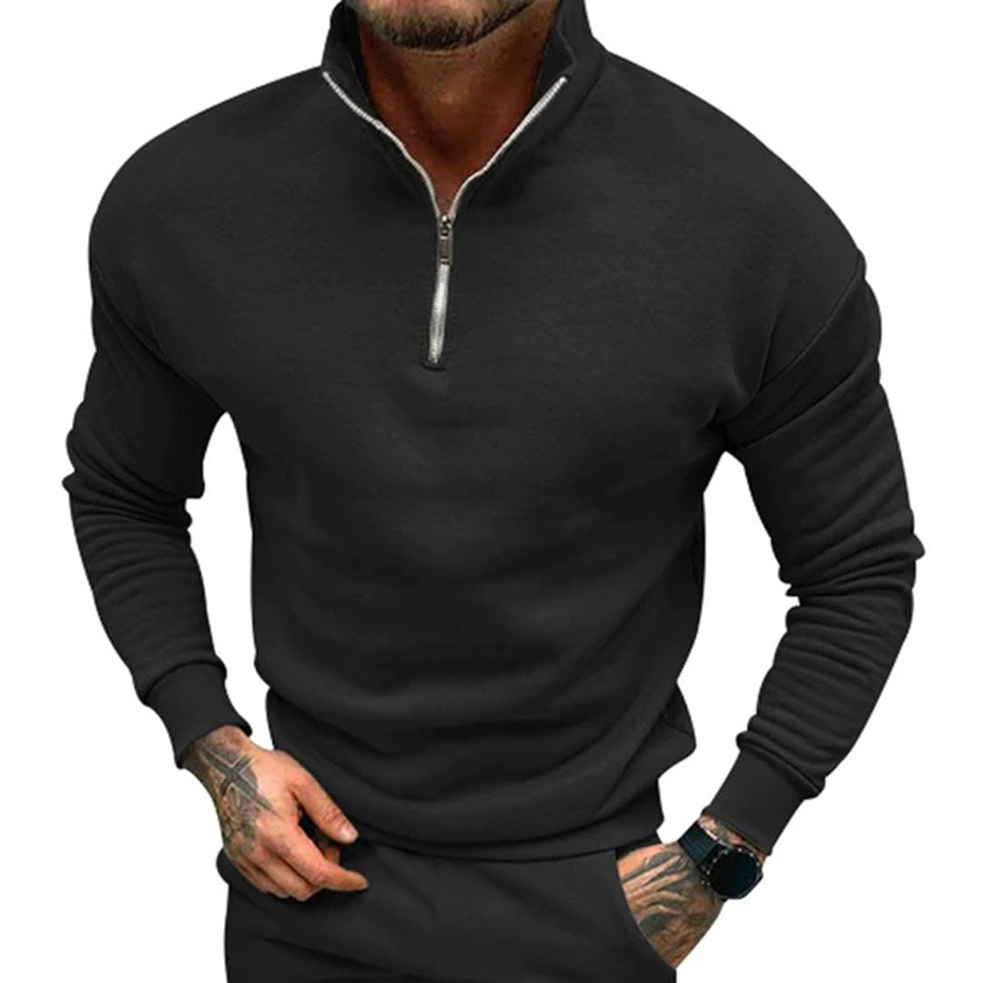 Pull à Manches Longues Homme avec Fermeture Éclair au Col - Image 12