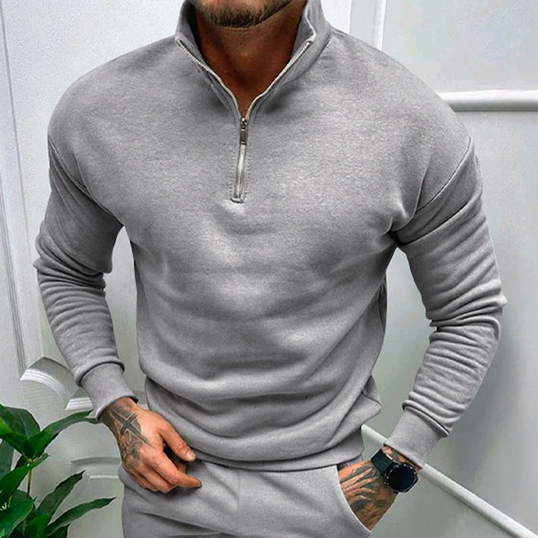 Pull à Manches Longues Homme avec Fermeture Éclair au Col - Image 4