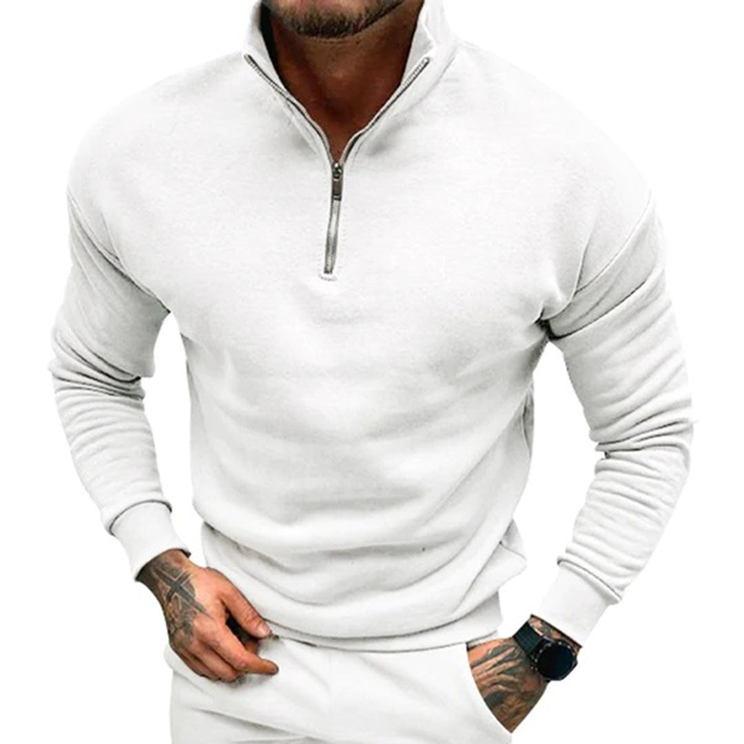 Pull à Manches Longues Homme avec Fermeture Éclair au Col - Image 8