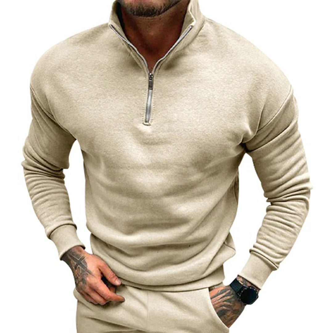 Pull à Manches Longues Homme avec Fermeture Éclair au Col - Image 13