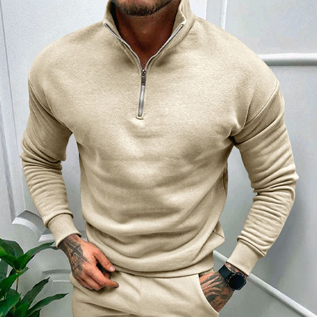 Pull à Manches Longues Homme avec Fermeture Éclair au Col - Image 7