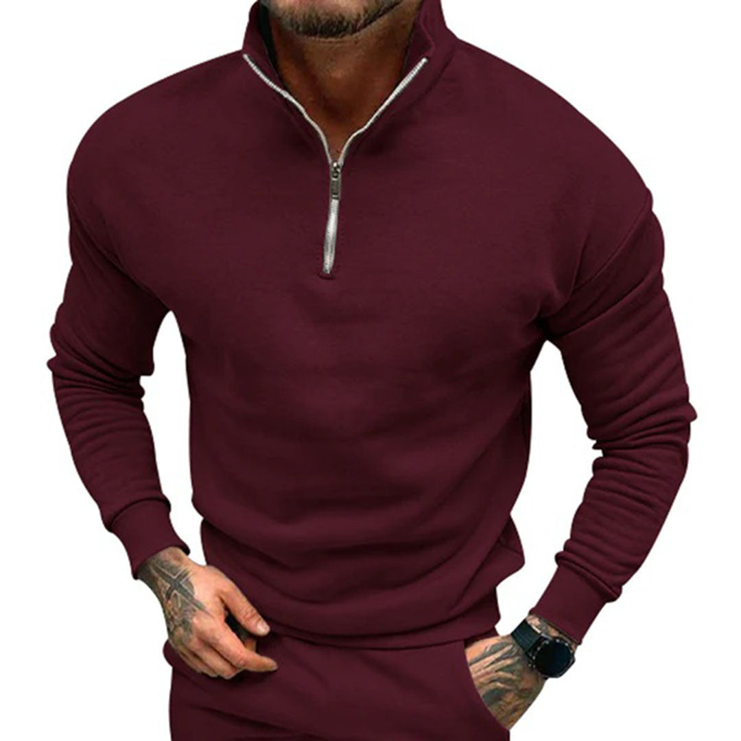 Pull à Manches Longues Homme avec Fermeture Éclair au Col - Image 11