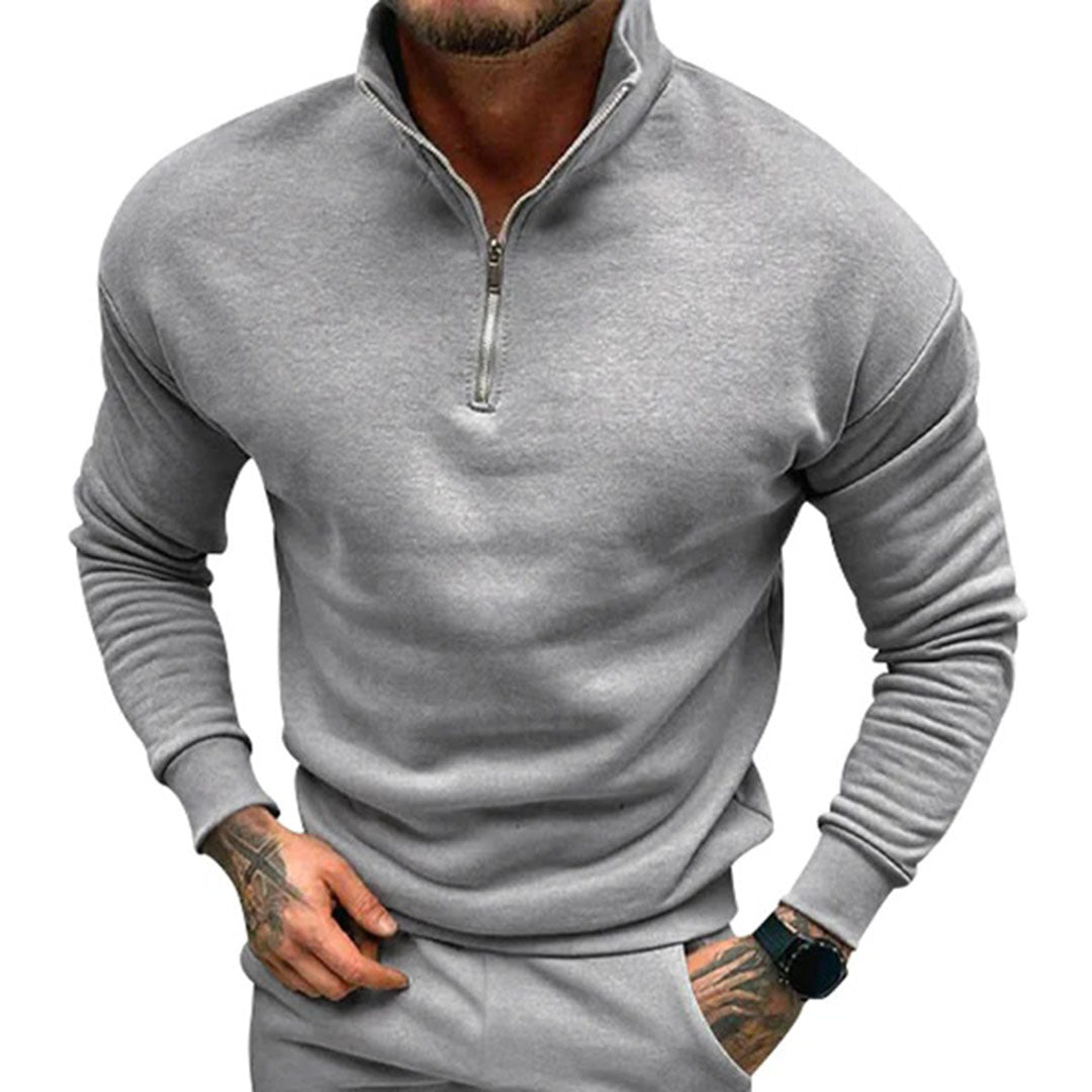 Pull à Manches Longues Homme avec Fermeture Éclair au Col - Image 10