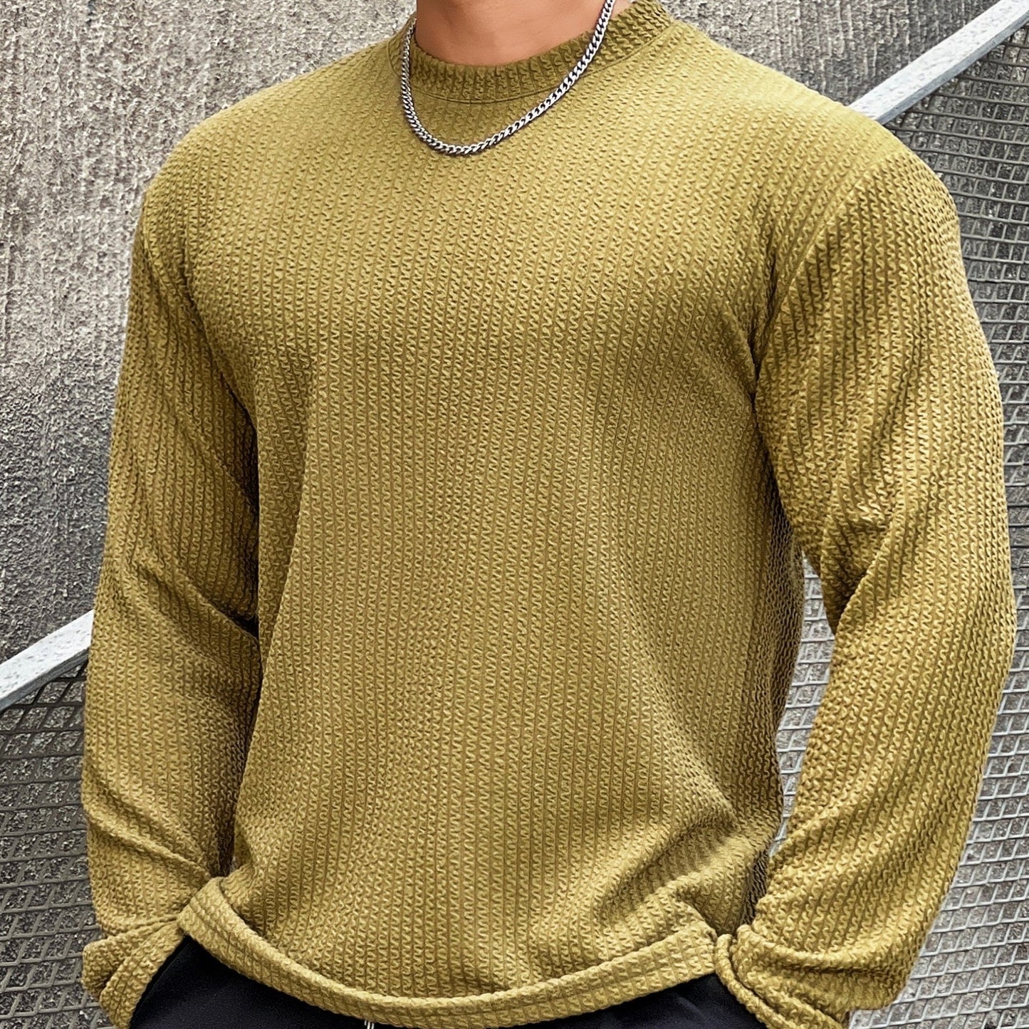 Pull texturé à col rond pour homme - Image 2