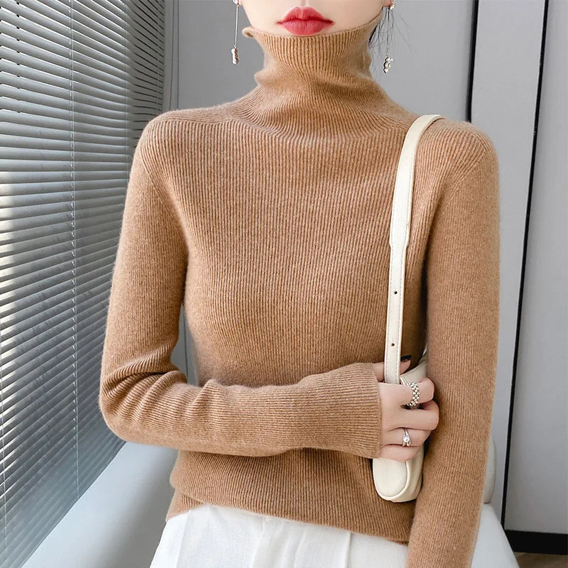 Pull Femme Coupe Ajustée en Maille Côtelée - Image 15