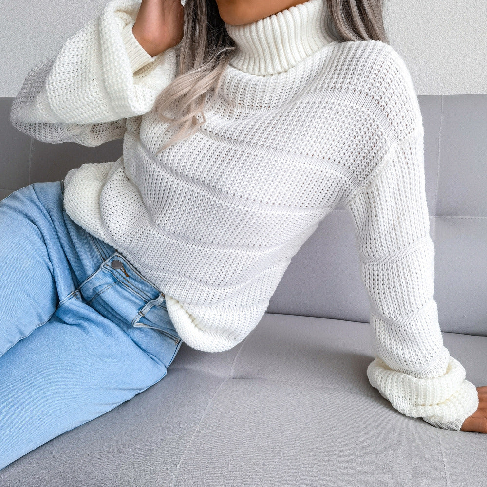 Pull Femme Tricot Côtelé Manches Longues - Image 3
