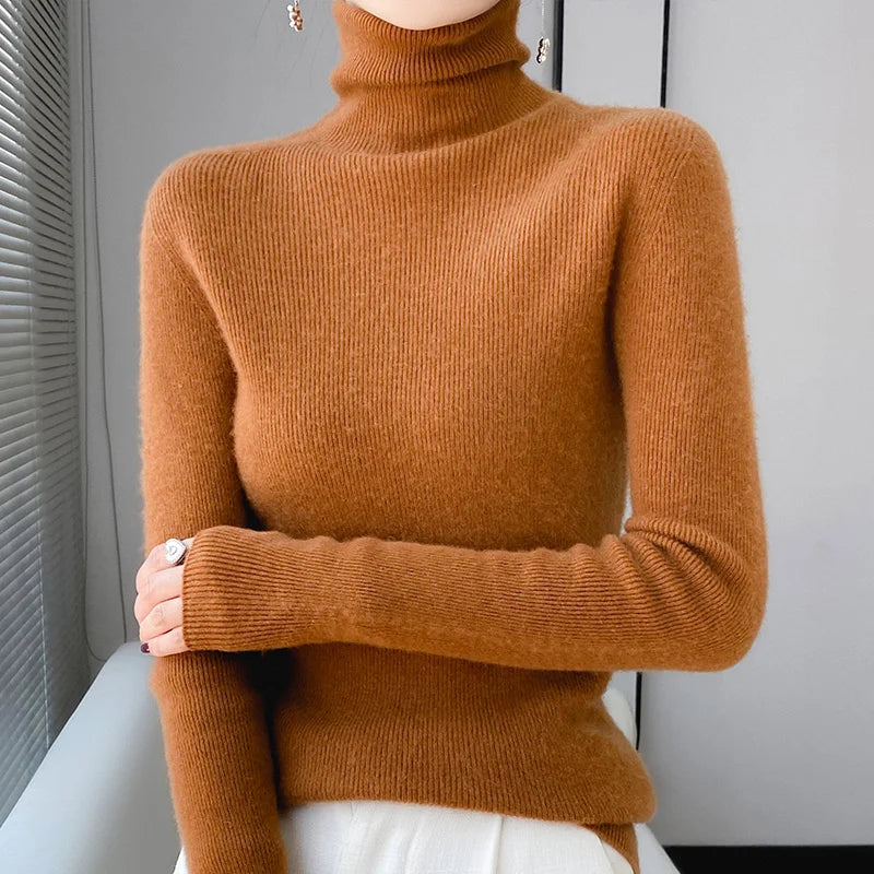 Pull Femme Coupe Ajustée en Maille Côtelée - Image 9