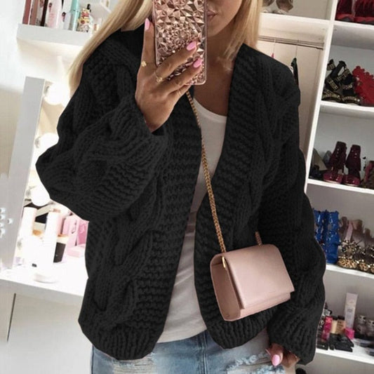 Pull ample en maille torsadée pour femme - Image 1