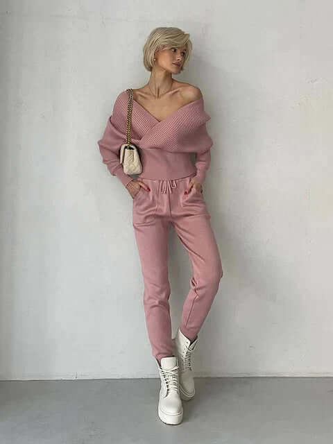Pull-over côtelé cache-cœur pour femme - Image 19