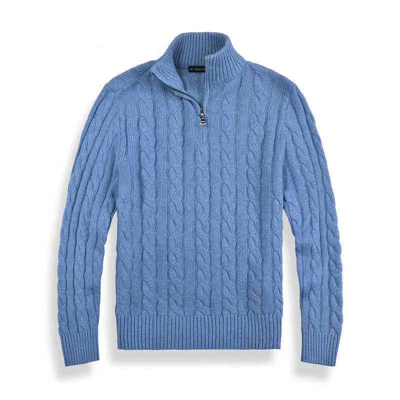 Pull Homme Maille Côtelée à Fermeture Éclair 1/4 - Image 7
