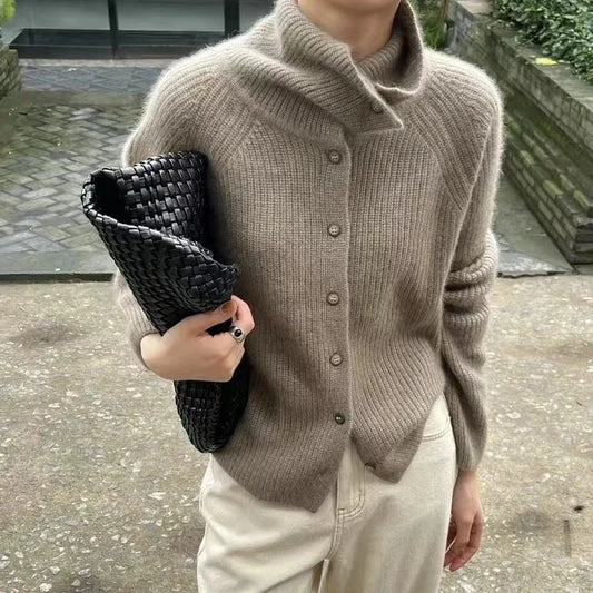 Pull côtelé boutonné pour femme - Image 1