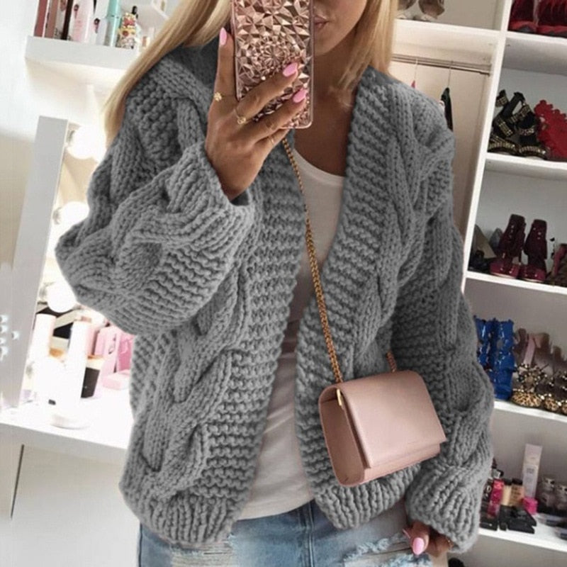 Pull ample en maille torsadée pour femme - Image 3