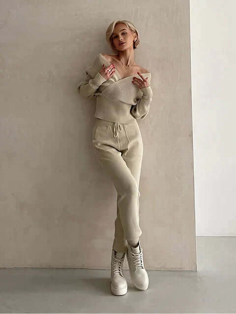 Pull-over côtelé cache-cœur pour femme - Image 16