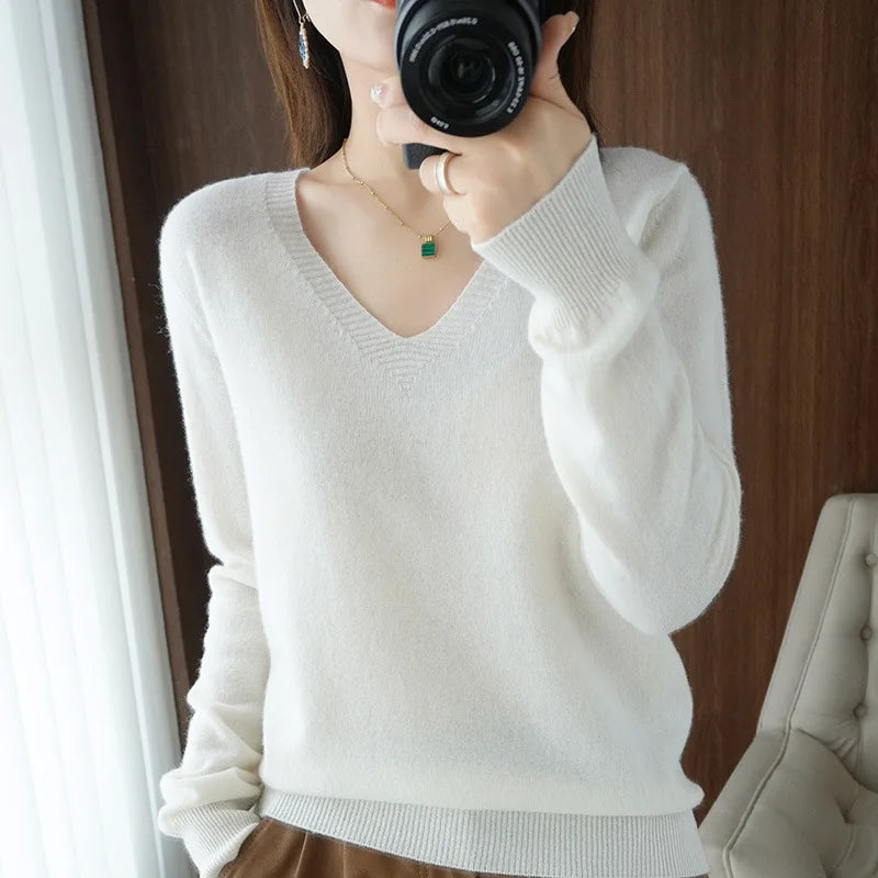 Pull en Tricot Femme Col V - Image 12