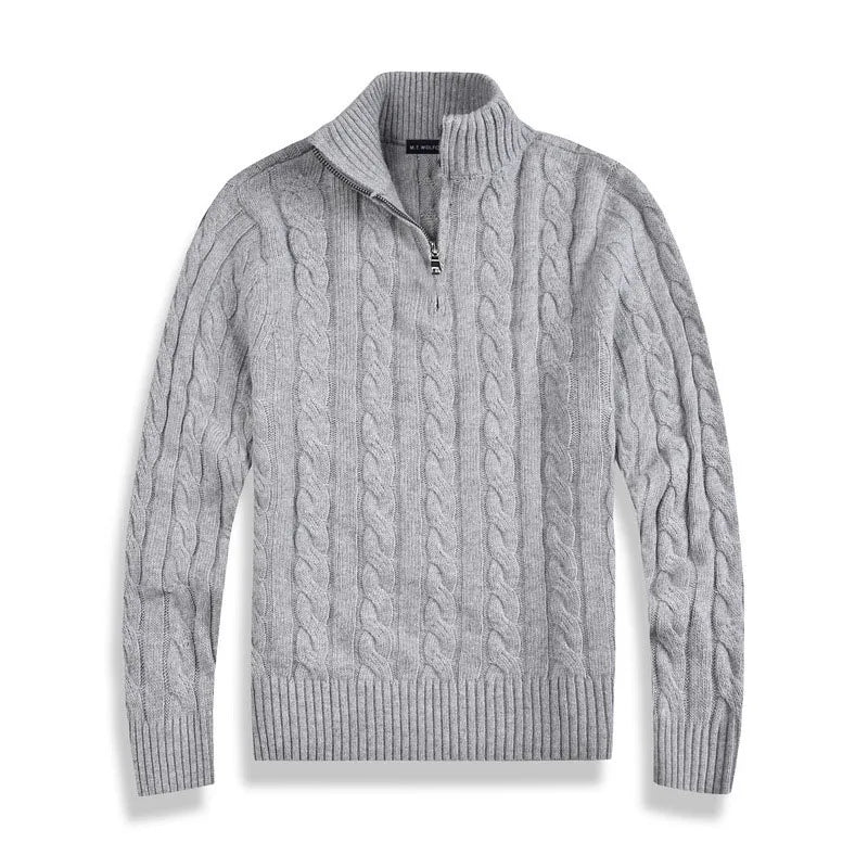 Pull Homme Maille Côtelée à Fermeture Éclair 1/4 - Image 6