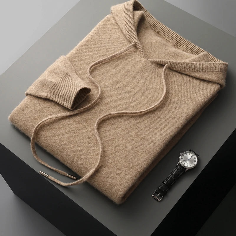 Sweat à capuche tricoté à manches longues pour homme - Image 3