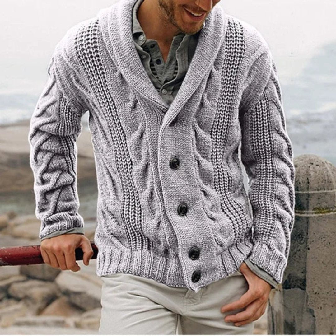 Cardigan Tricot Homme Col Châle - Image 4