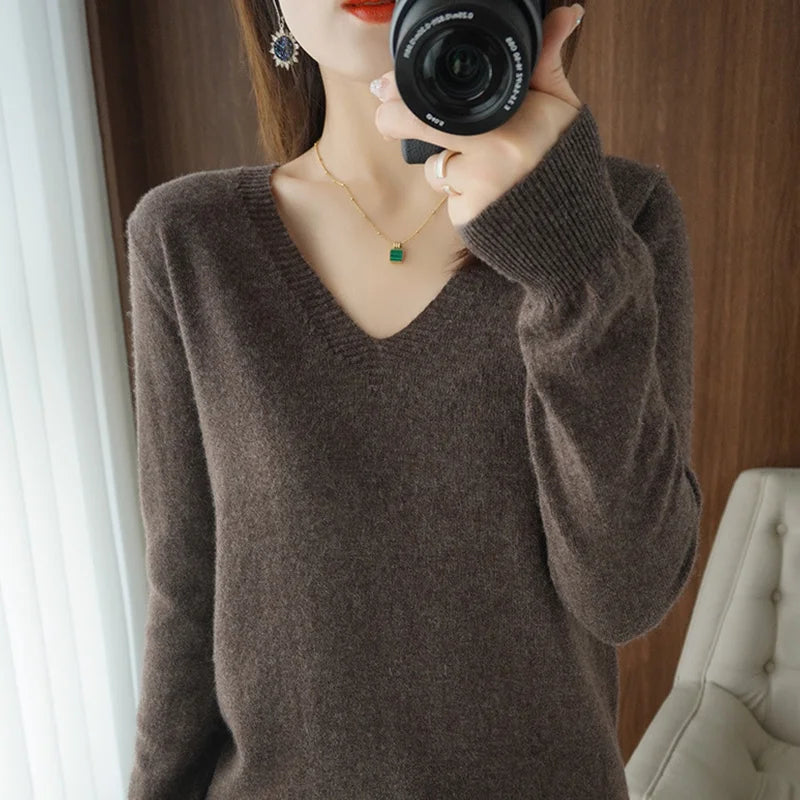 Pull en Tricot Femme Col V - Image 6