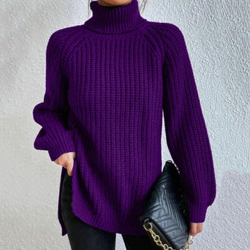 Pull Femme Oversize Col Roulé en Tricot - Image 5