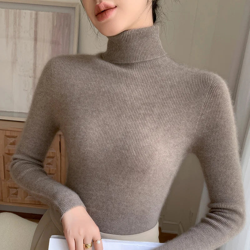Pull Femme Coupe Ajustée en Maille Côtelée - Image 16