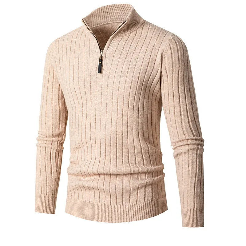 Pull Homme Maille Côtelée à Fermeture Éclair 1/4 - Image 9