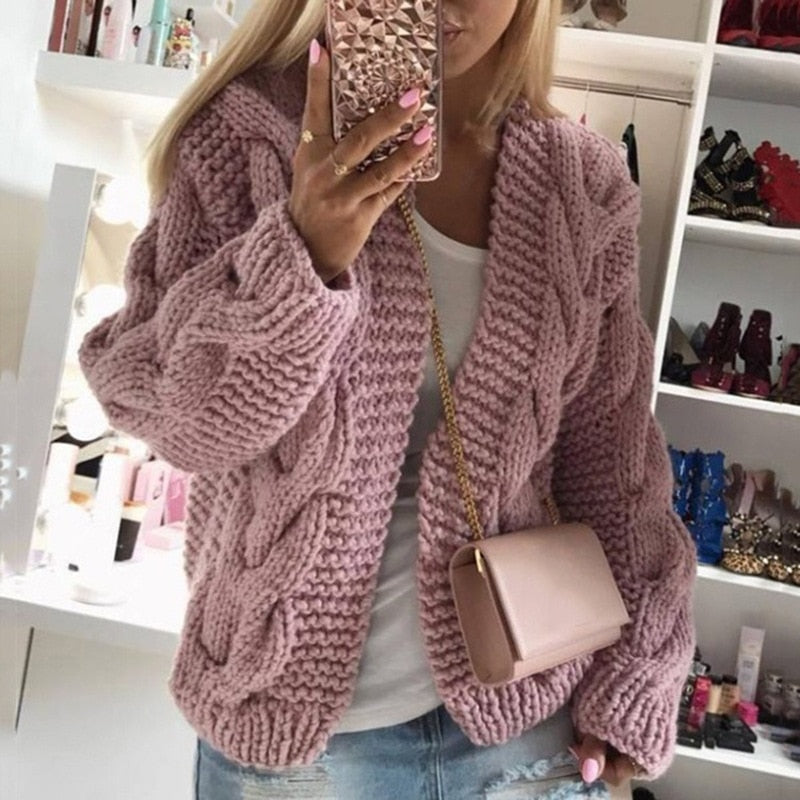 Pull ample en maille torsadée pour femme - Image 2
