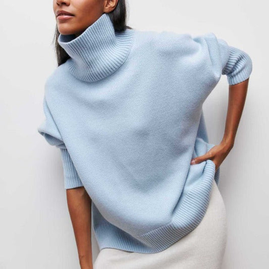Pull ample à col roulé pour femme - Image 1