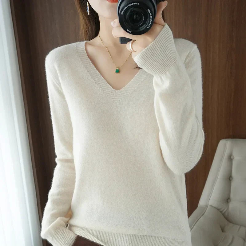 Pull en Tricot Femme Col V - Image 7