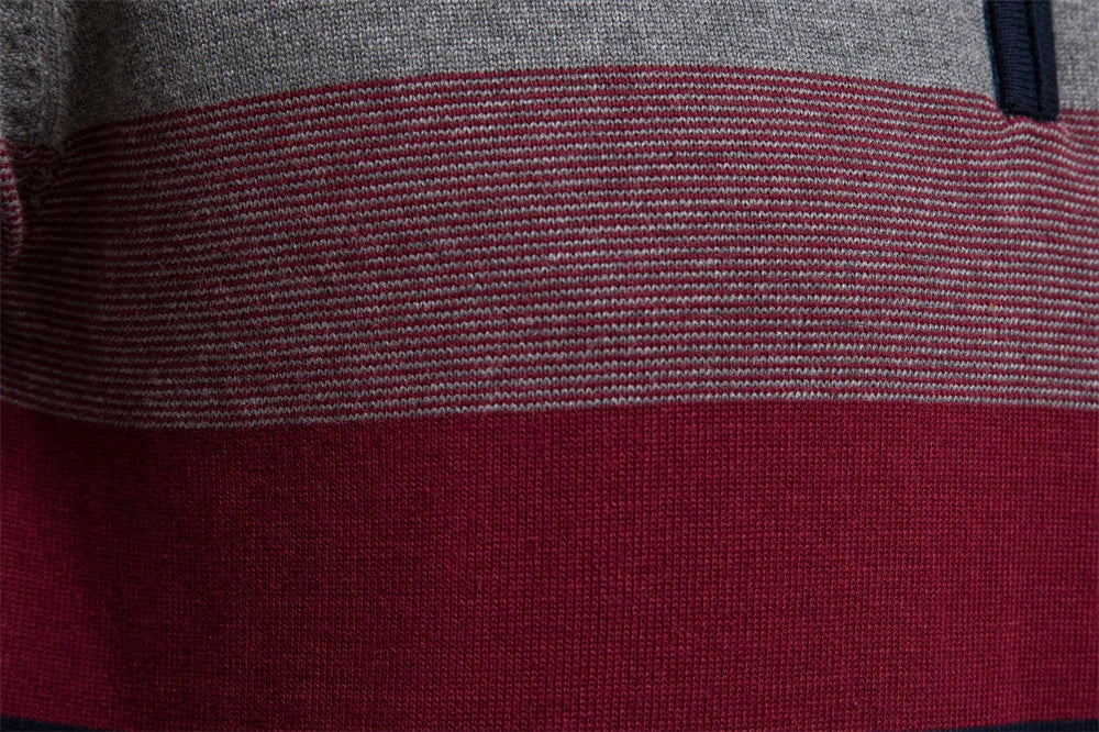 Pull rayé à quart de fermeture éclair pour homme - Image 5