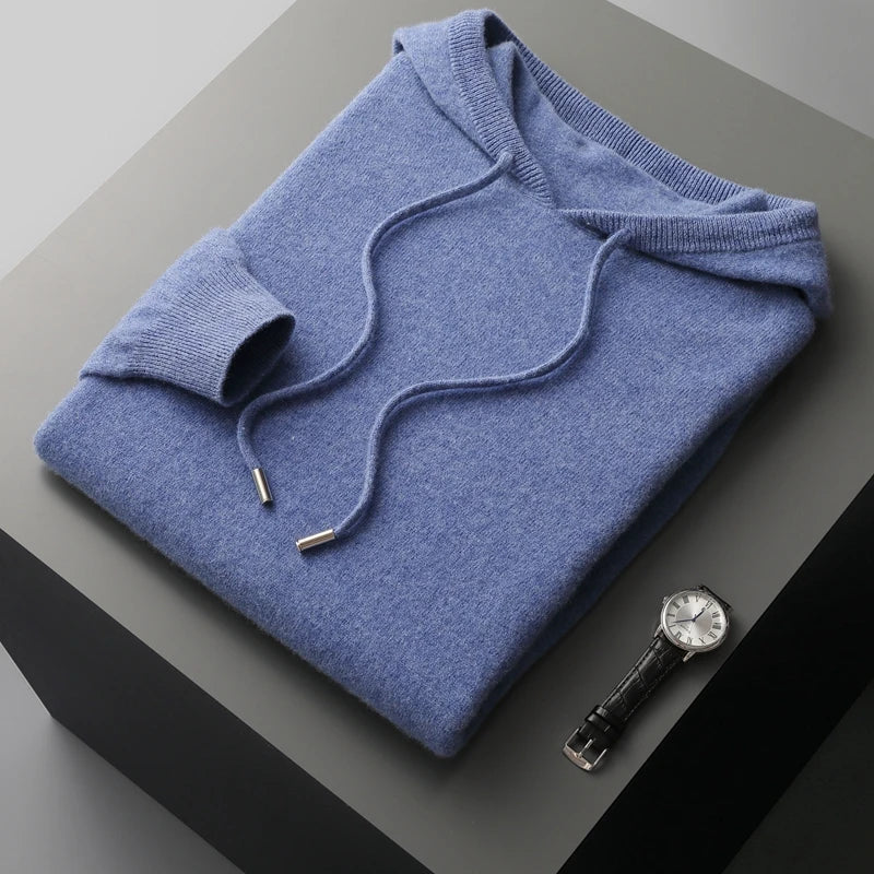 Sweat à capuche tricoté à manches longues pour homme - Image 6