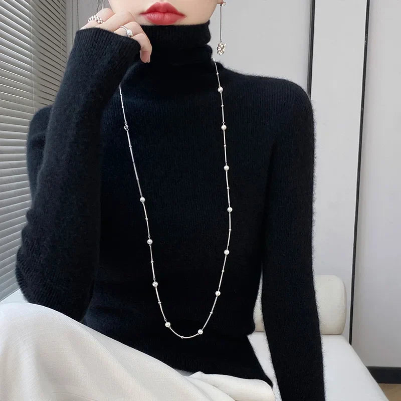 Pull Femme Coupe Ajustée en Maille Côtelée - Image 10