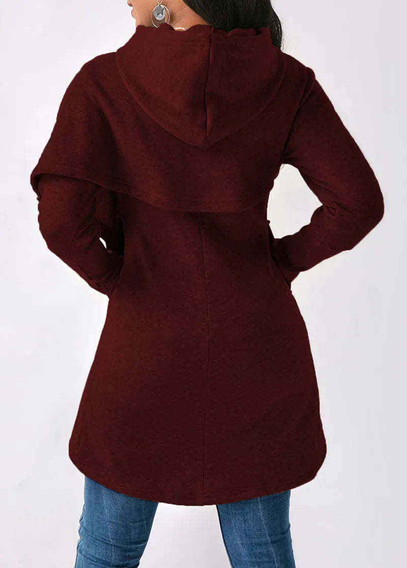 Pull Femme Cache-Cœur à Capuche - Image 2