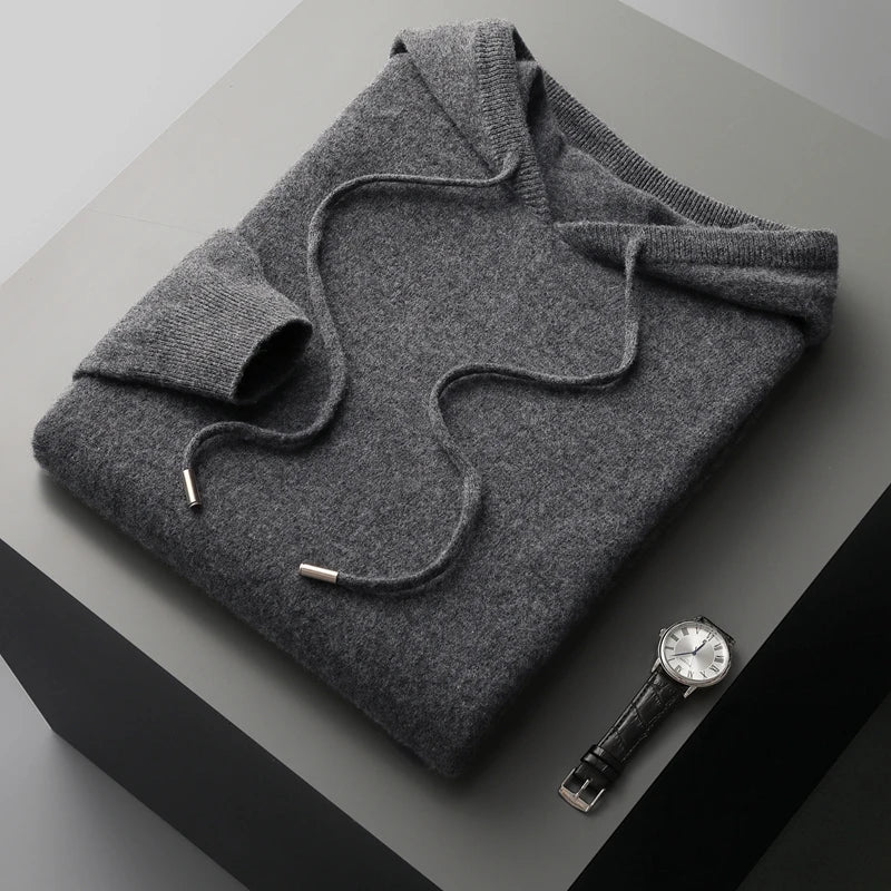 Sweat à capuche tricoté à manches longues pour homme - Image 10