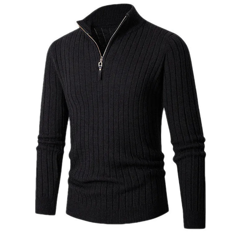 Pull Homme Maille Côtelée à Fermeture Éclair 1/4 - Image 8