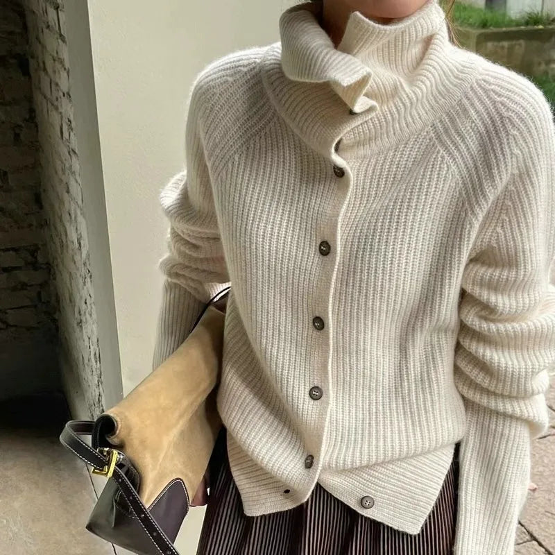 Pull côtelé boutonné pour femme - Image 3
