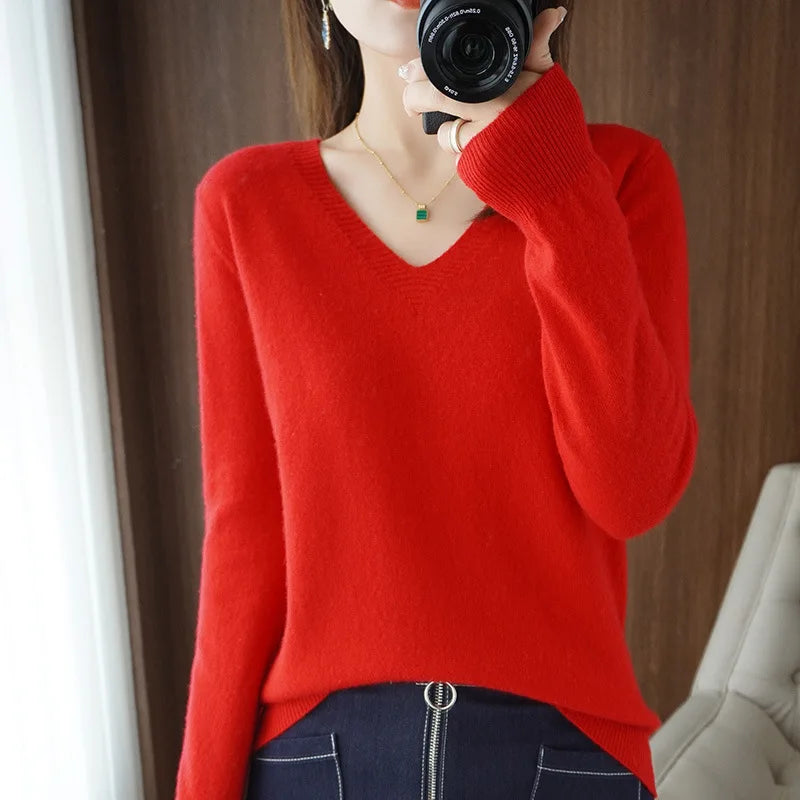 Pull en Tricot Femme Col V - Image 11