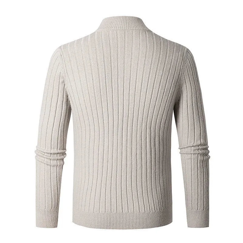 Pull Homme Maille Côtelée à Fermeture Éclair 1/4 - Image 3