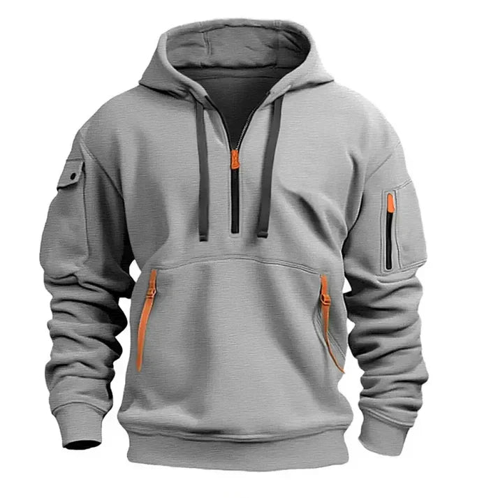 Pull à Capuche Homme Demi-Zip - Image 1