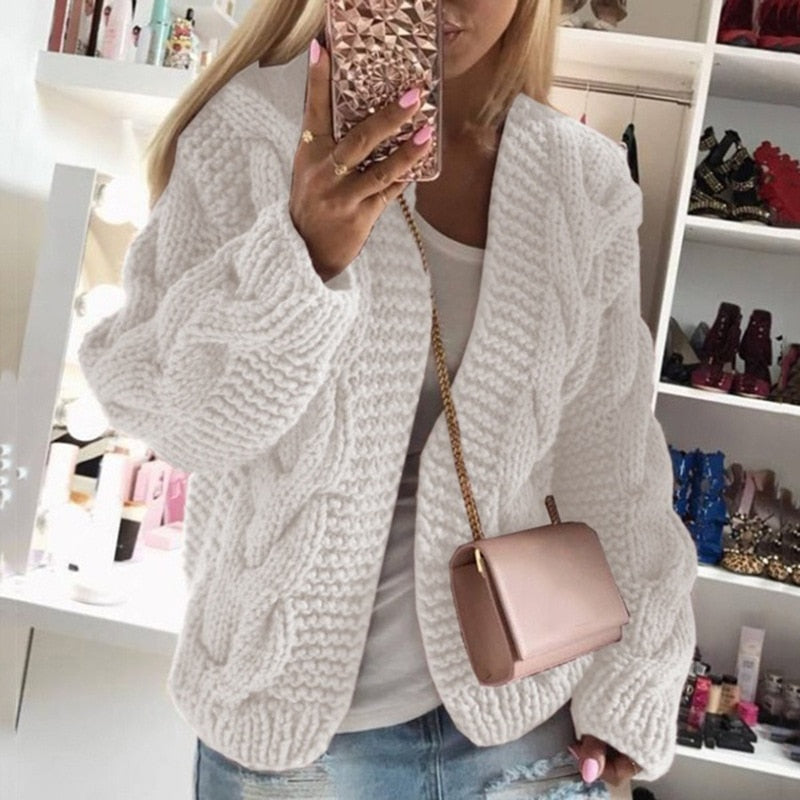 Pull ample en maille torsadée pour femme - Image 4