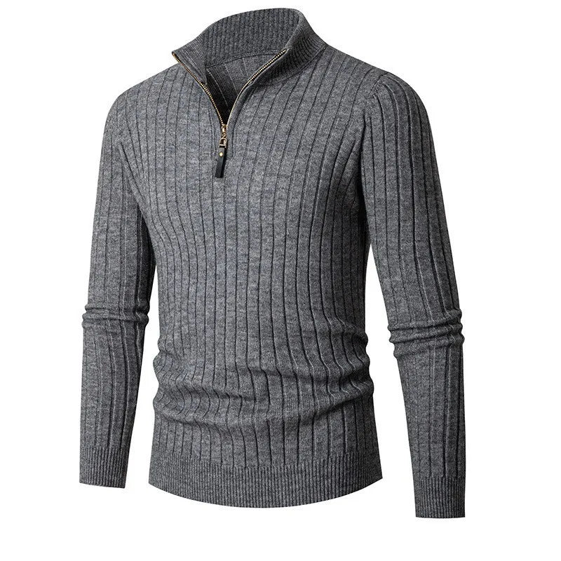Pull Homme Maille Côtelée à Fermeture Éclair 1/4 - Image 7