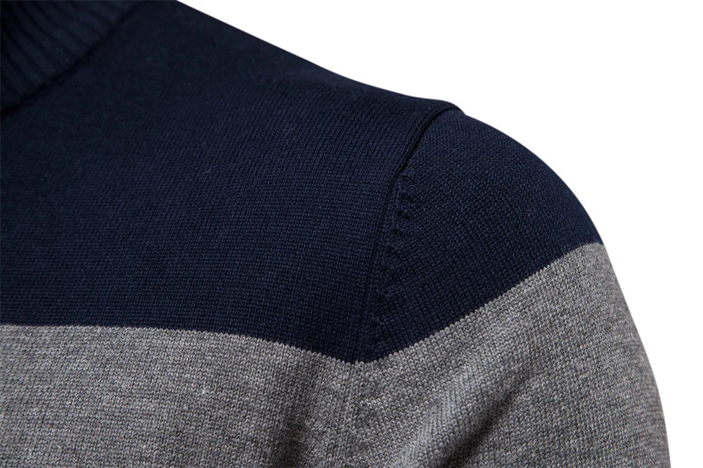 Pull rayé à quart de fermeture éclair pour homme - Image 4