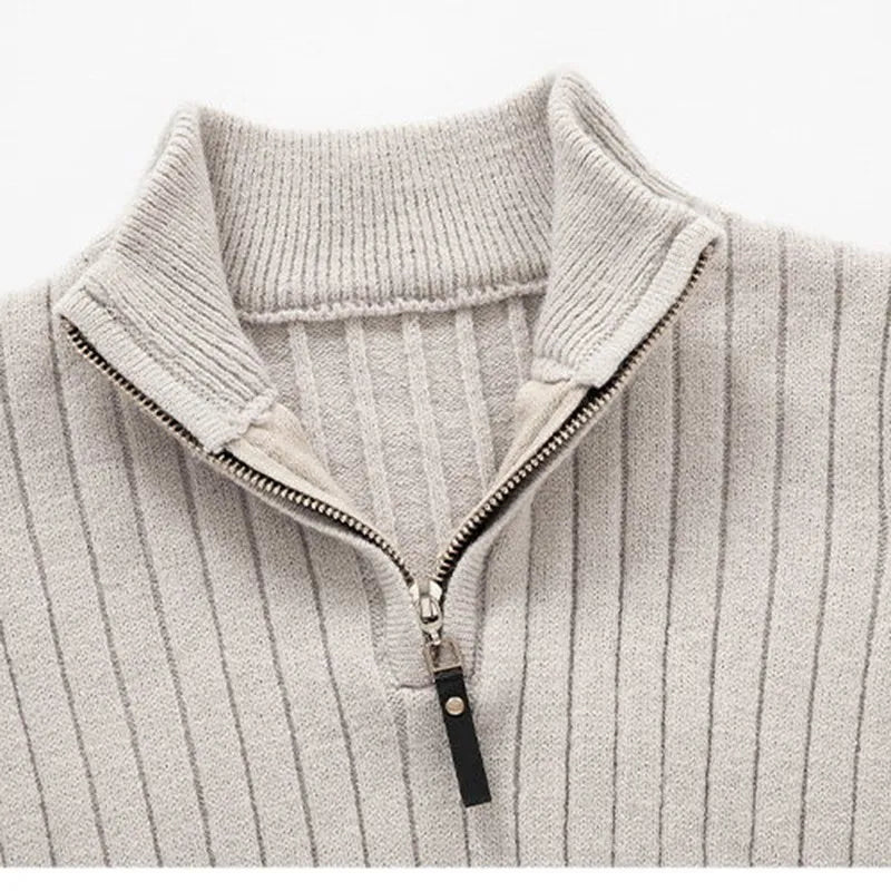 Pull Homme Maille Côtelée à Fermeture Éclair 1/4 - Image 2