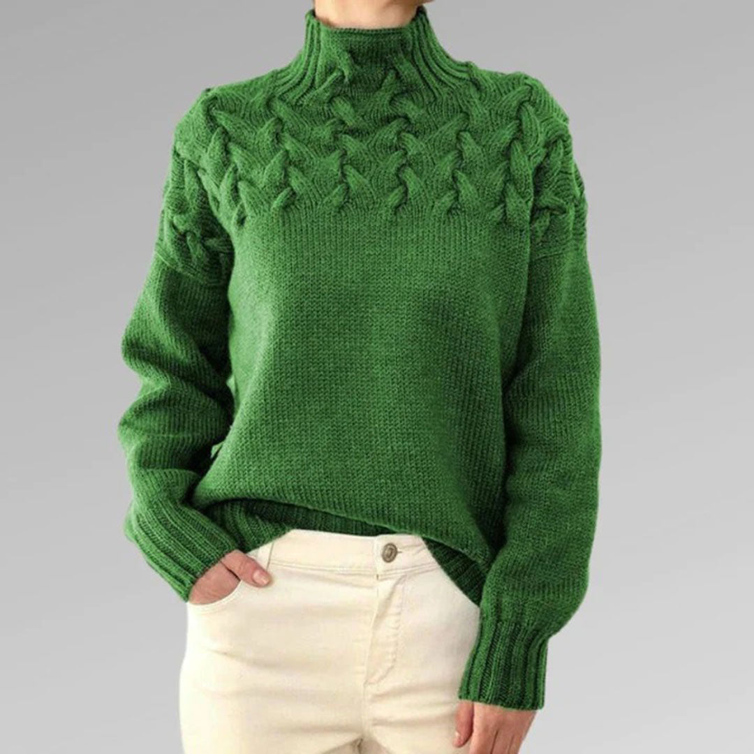 Pull Femme Col Roulé en Tricot torsadé - Image 3