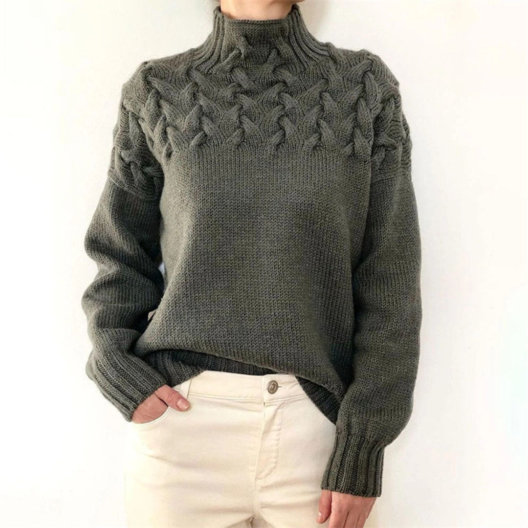 Pull Femme Col Roulé en Tricot torsadé - Image 4