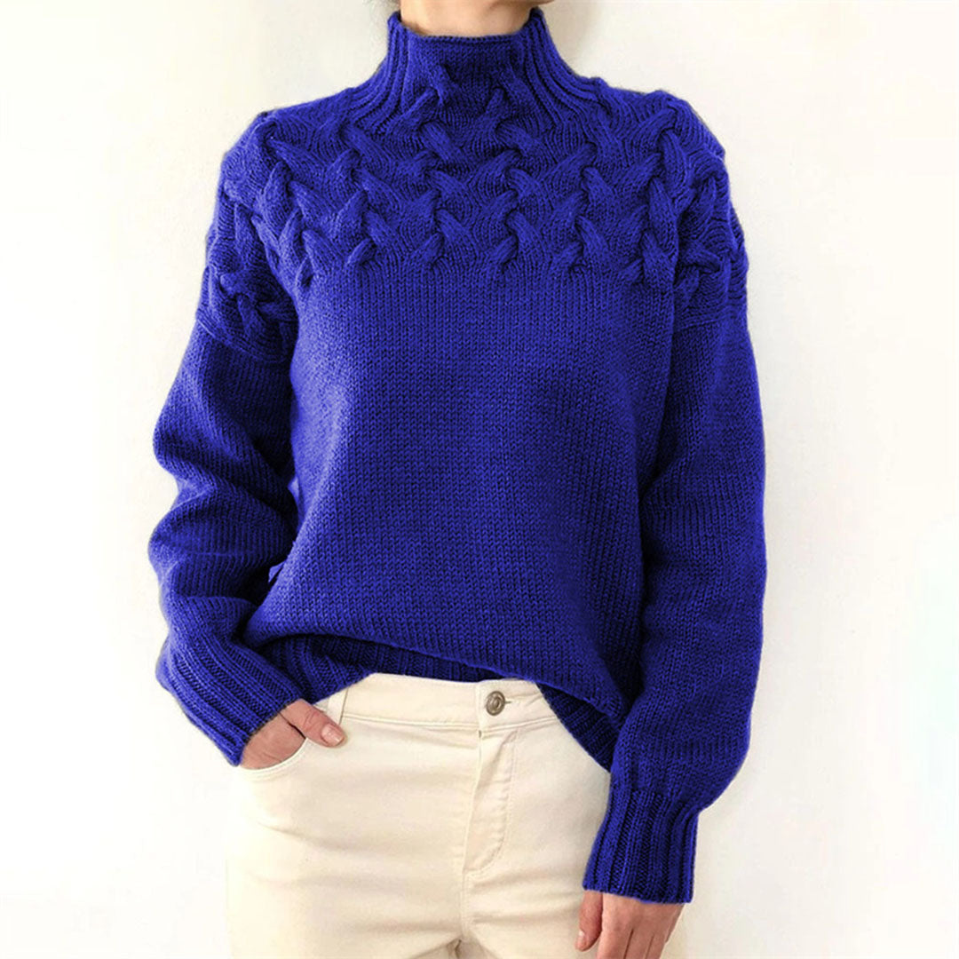 Pull Femme Col Roulé en Tricot torsadé - Image 5
