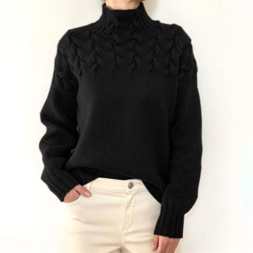 Pull Femme Col Roulé en Tricot torsadé - Image 6