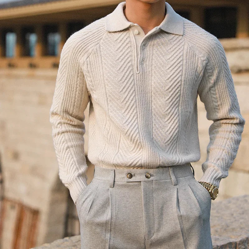 Pull Polo à Manches Longues pour Homme - Image 3