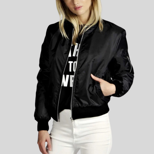 Blouson aviateur zippé pour femme - Image 1